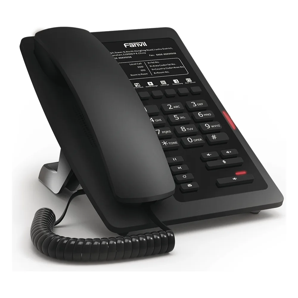 Teléfono IP WiFi para Hotelería, profesional con 6 teclas programables para servicio rápido (Hotline), plantilla personalizable con PoE – vista 3