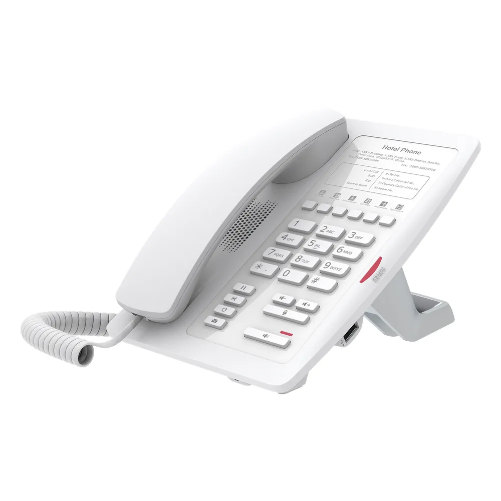 Teléfono IP WiFi para Hotelería, profesional con 6 teclas programables para servicio rápido (Hotline), plantilla personalizable con PoE – vista 3