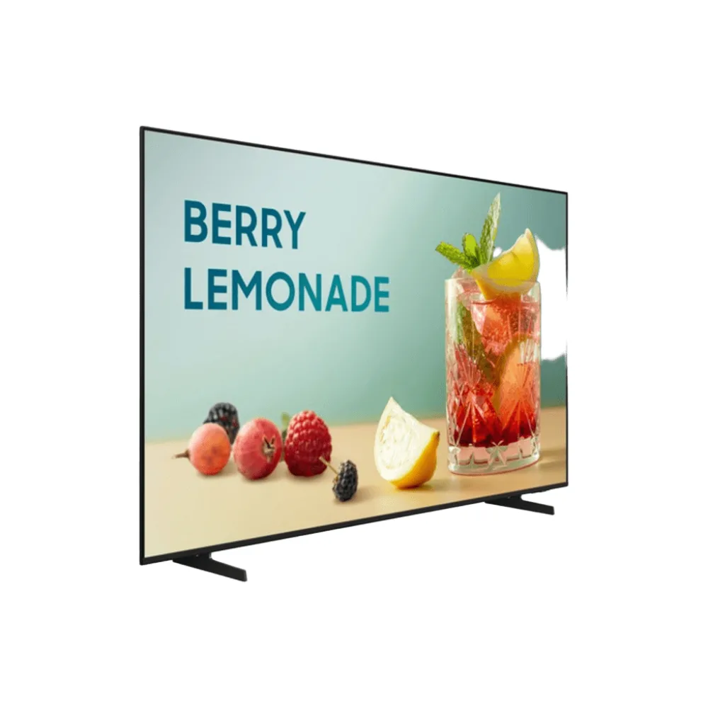 Televisor Smart Business Samsung 43" / 3 Años de garantia / 4K UHD (3840x2160) / Panel E-LED  / Brillo 300 nit / WiFi 5 y Bluetooth 5.3 / Smart TV Tizen / Crystal Processor 4K / HDR10+ / Sonido 20W 2CH / Operación 16/7 – vista 3