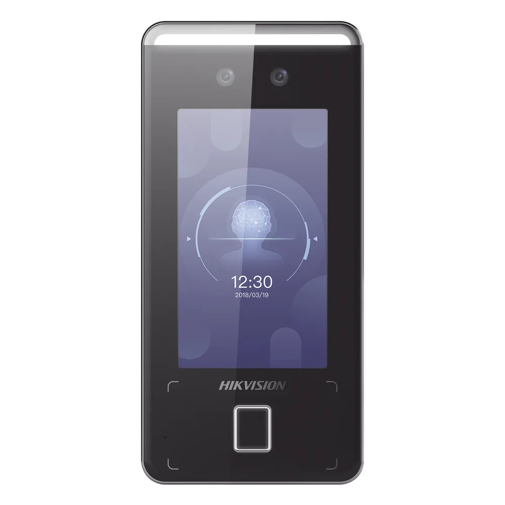 Terminal Min Moe WiFi de Reconocimiento Facial ULTRA RÁPIDO (Exterior IP65) / Hasta 1.5 mts en lectura / Soporta P2P Hik-Connect / 3,000 Usuarios /QR y Videoportero (ambientes de bajo ruido) / HIK-IA