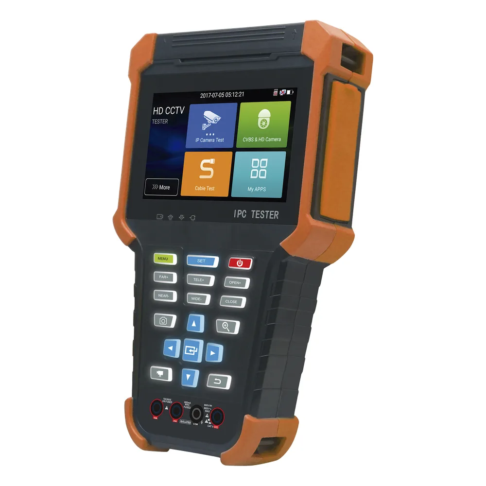 Tester de Video Profesional | Pantalla 4" Touch | Ideal para Cámaras IP/ HD (TVI, CVI, AHD y CVBS) | 4K | H.265/H.264 | PoE | WiFi | Cable Tester | Multímetro Digital | Todo en Uno para tu CCTV.