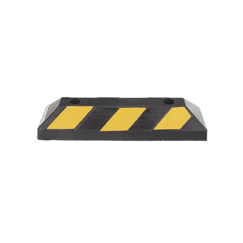 Tope D/ Estacionamiento Vehicular / Hule Reciclado / 55cm / Color Negro con Franjas Amarillas / Resistente y Antideslizante. – vista 6
