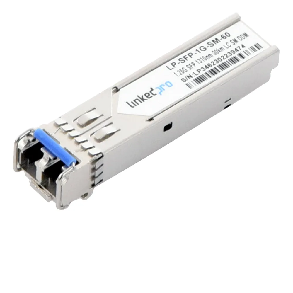 Transceptor Óptico SFP (Mini-Gbic) / Monomodo 1310 nm / 1.25 Gbps / 1000BASE-EX / Conectores LC/UPC Dúplex / DDM / Hasta 60 km