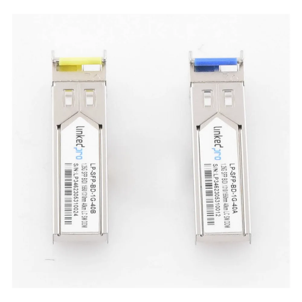Transceptores Ópticos Bidireccionales SFP (Mini-Gbic) / Monomodo 1310 & 1550 nm / 1.25 Gbps / 1000BASE-BX / Conector LC/UPC Simplex / DDM / Hasta 40 km / 2 Piezas – vista 2