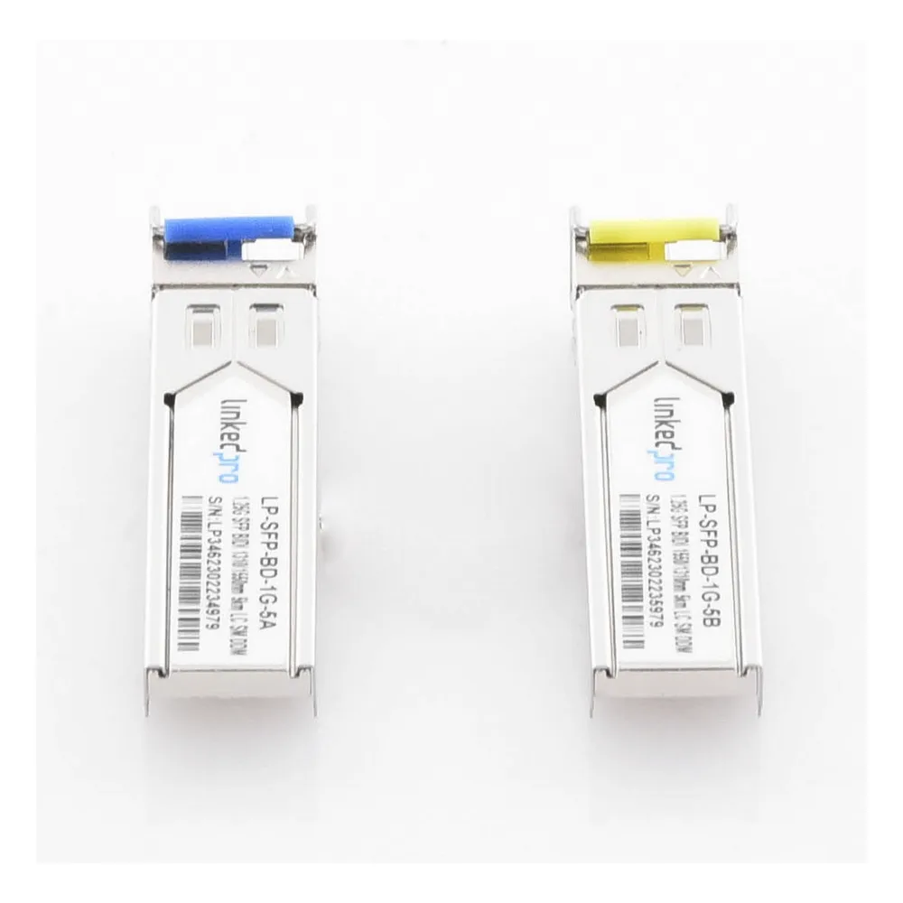 Transceptores Ópticos Bidireccionales SFP (Mini-Gbic) / Monomodo 1310 & 1550 nm / 1.25 Gbps / 1000BASE-BX / Conector LC/UPC Simplex / DDM / Hasta 5 km / 2 Piezas – vista 2