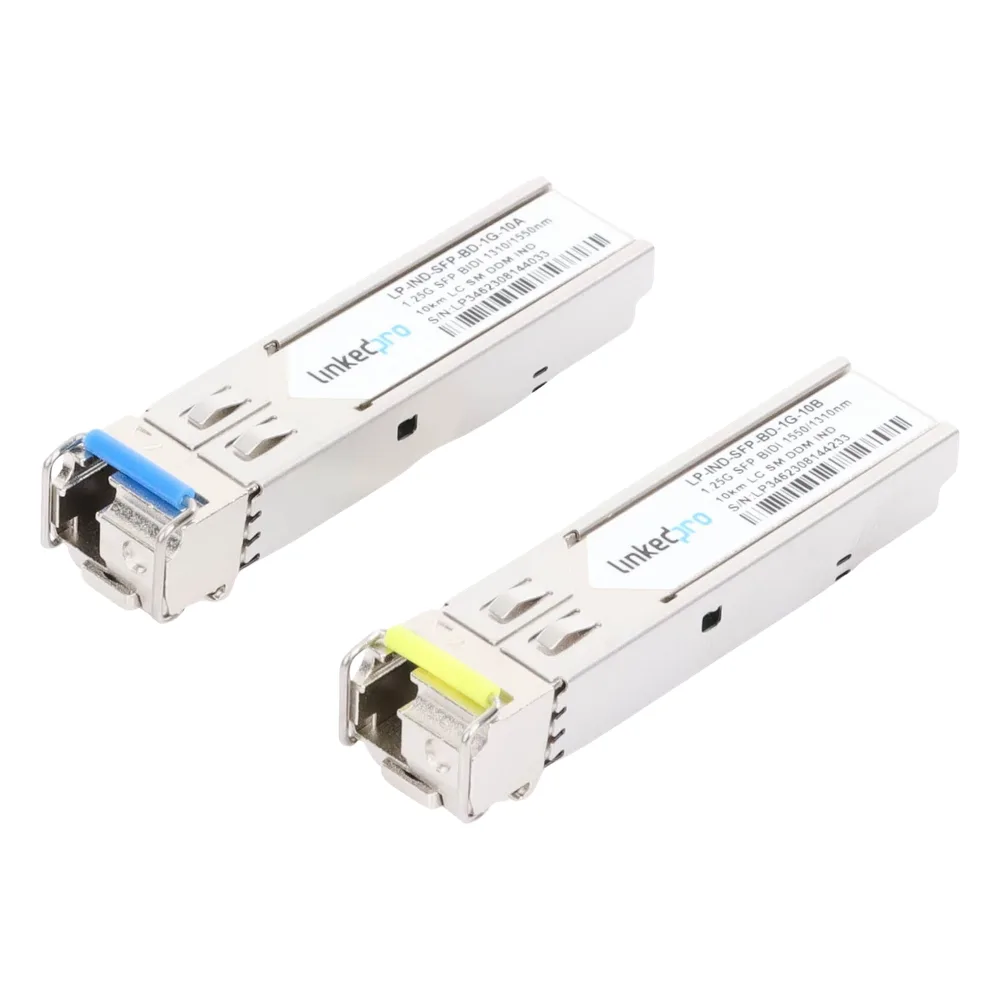 Transceptores Ópticos Industriales Bidireccionales SFP (Mini-Gbic) / Monomodo 1310 & 1550 nm / 1.25 Gbps / 1000BASE-BX / Conector LC/UPC Simplex / DDM / Hasta 10 km / 2 Piezas – vista 2