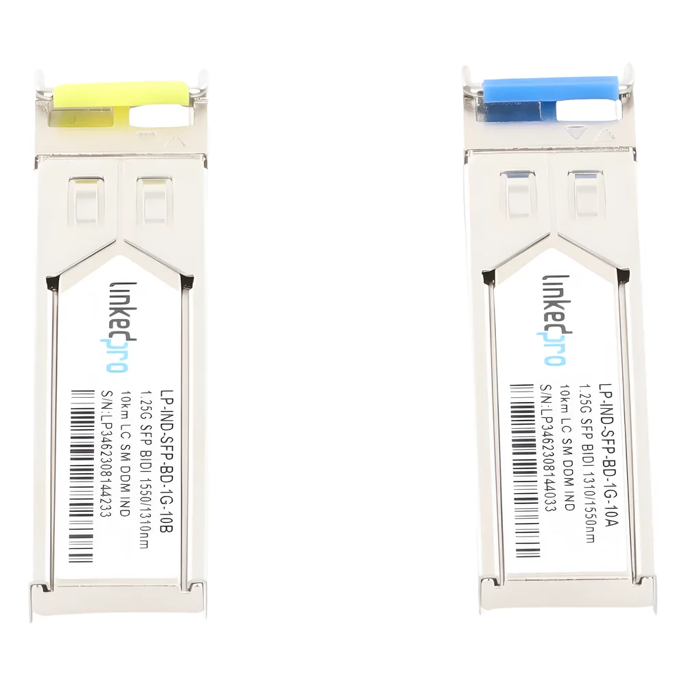 Transceptores Ópticos Industriales Bidireccionales SFP (Mini-Gbic) / Monomodo 1310 & 1550 nm / 1.25 Gbps / 1000BASE-BX / Conector LC/UPC Simplex / DDM / Hasta 10 km / 2 Piezas – vista 3