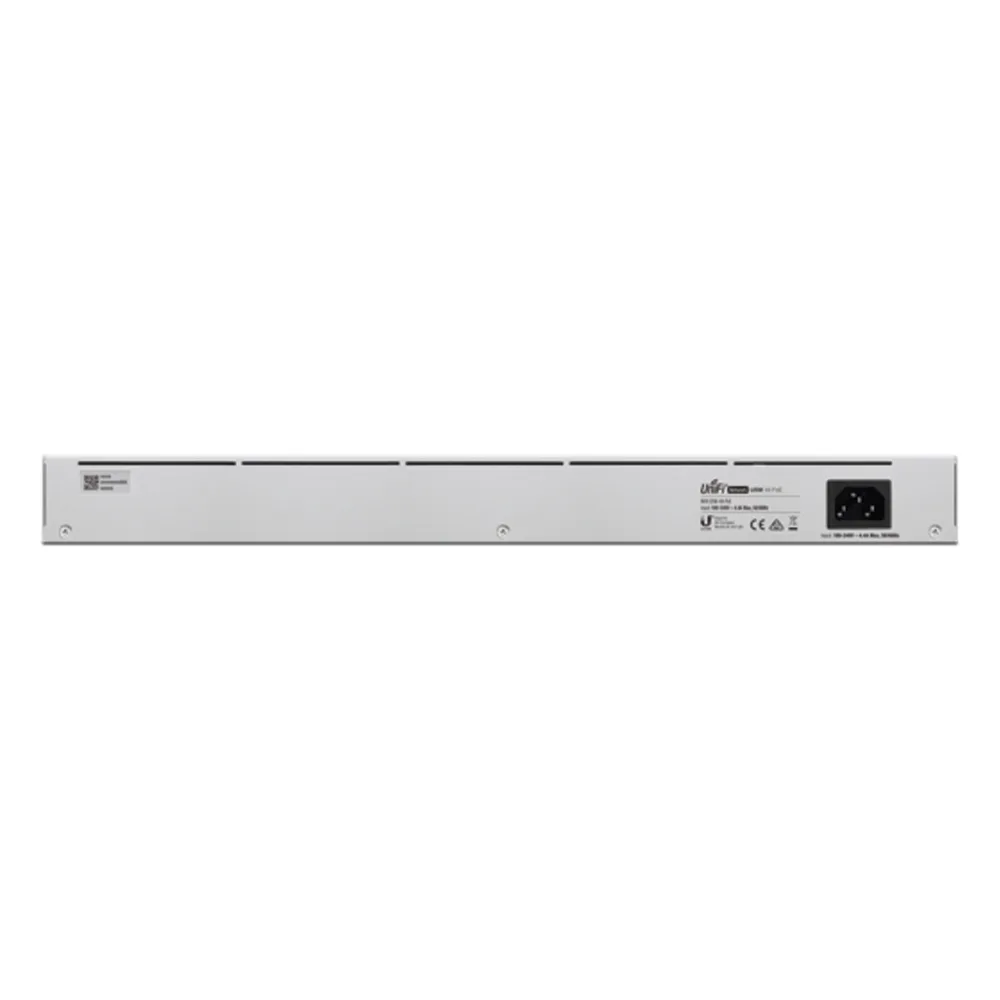 UniFi Switch USW-48-POE, Capa 2 de 48 puertos (32 puertos PoE 802.3af/at + 16 puertos Gigabit) + 4 puertos 1G SFP, 195W, pantalla informativa – vista 2