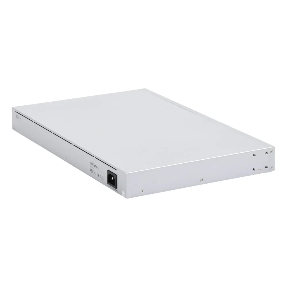 UniFi Switch USW-48-POE, Capa 2 de 48 puertos (32 puertos PoE 802.3af/at + 16 puertos Gigabit) + 4 puertos 1G SFP, 195W, pantalla informativa – vista 3