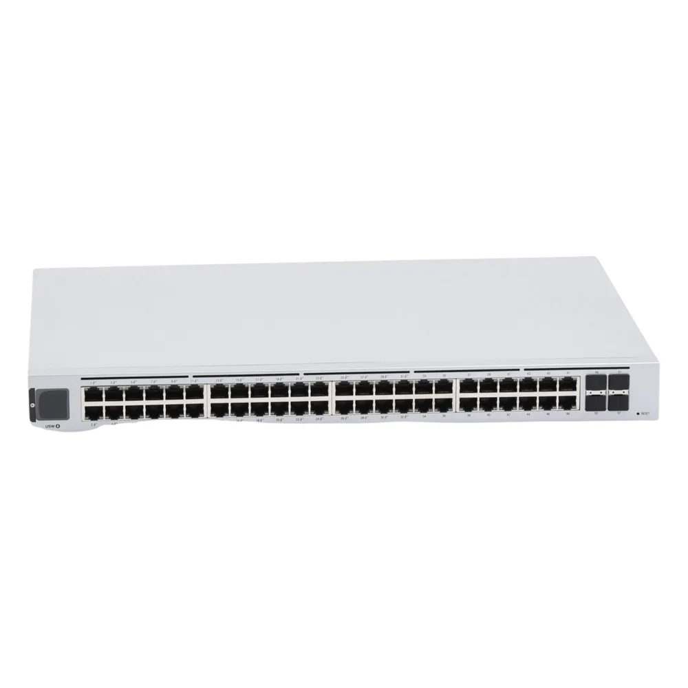 UniFi Switch USW-48-POE, Capa 2 de 48 puertos (32 puertos PoE 802.3af/at + 16 puertos Gigabit) + 4 puertos 1G SFP, 195W, pantalla informativa – vista 6