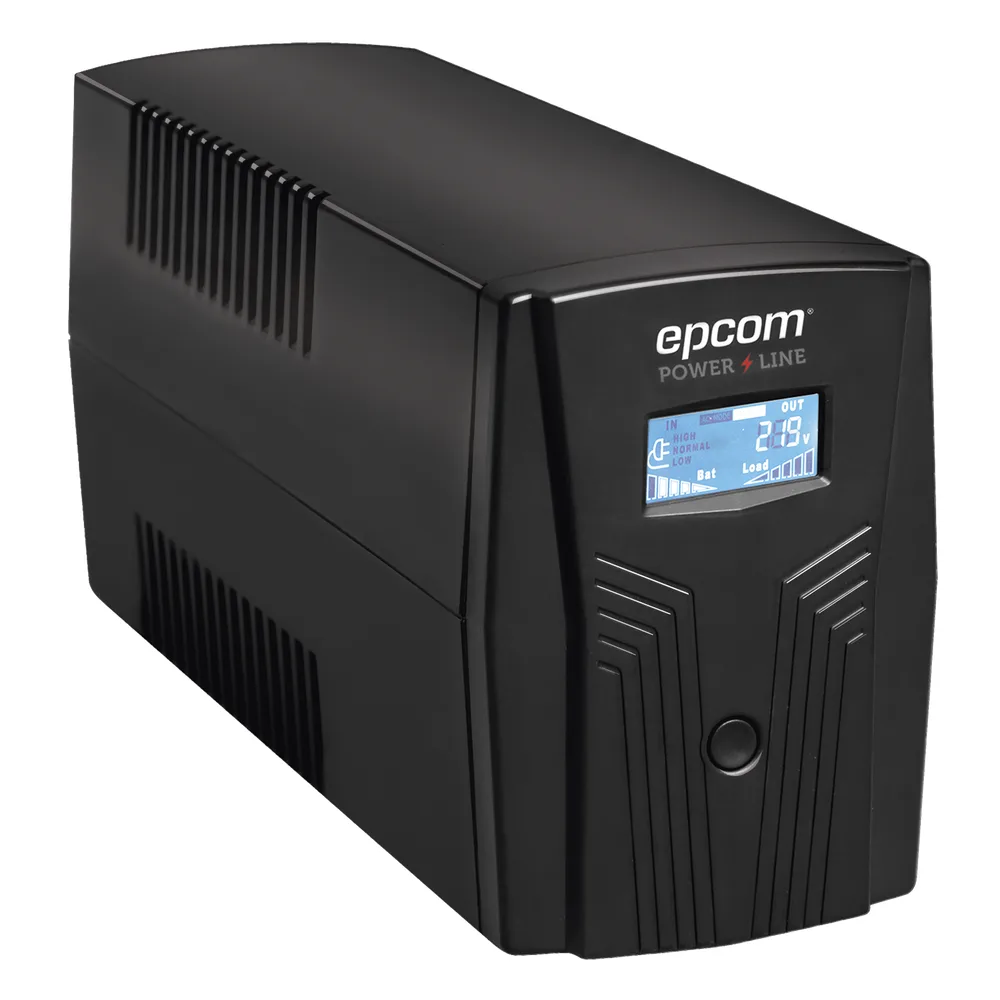 UPS Con Más Potencia de 600VA / 360 W Con Display LCD y Regulador de Voltaje AVR, 4 Contactos NEMA 5-15R, Batería 7 Ah y Puertos RJ45 y USB