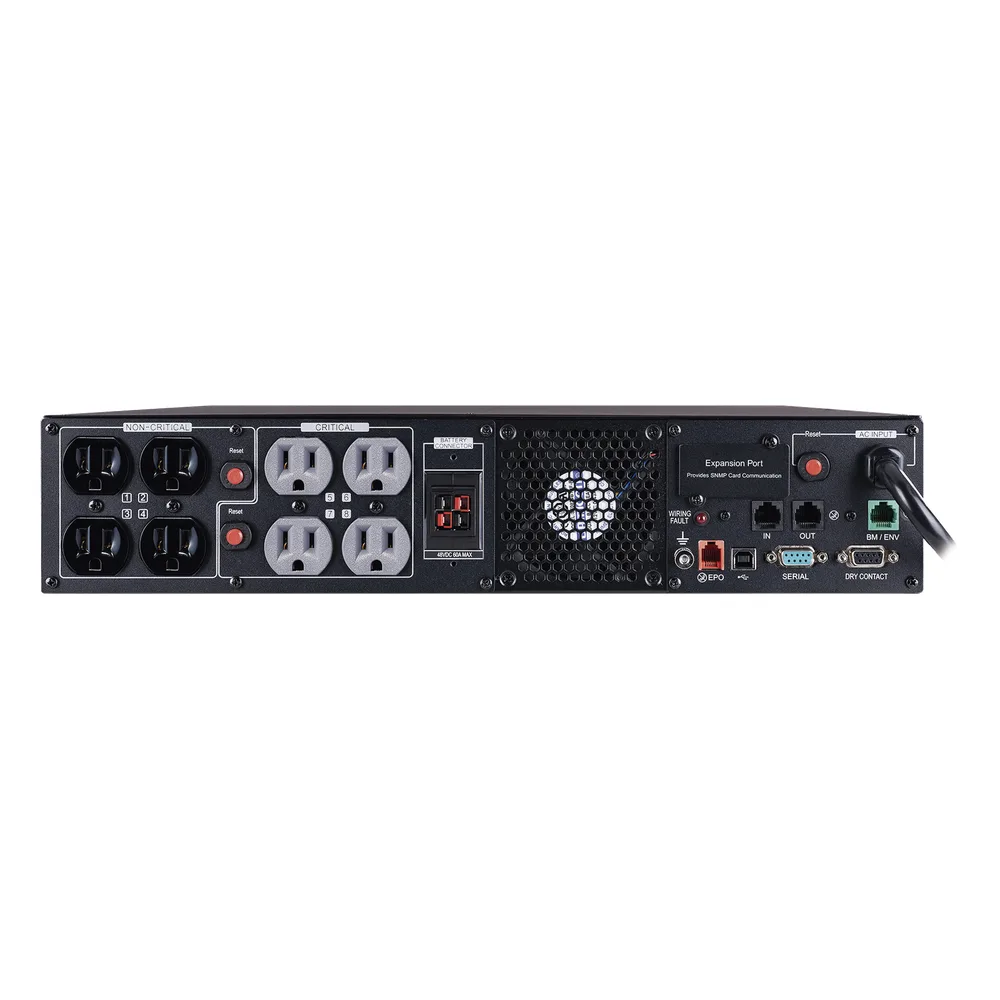 UPS de 1000 VA/1000 W, Topología Línea Interactiva, Entrada 120 Vca NEMA 5-15P, Onda Senoidal Pura, Torre o Rack 2 UR, Con 8 Tomas NEMA 5-15R – vista 2