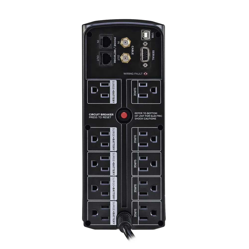 UPS de 1350 VA/815 W, Topología Línea Interactiva, Entrada 120 Vca NEMA 5-15P, Tipo Mini Torre, Con 10 Tomas NEMA 5-15R – vista 3