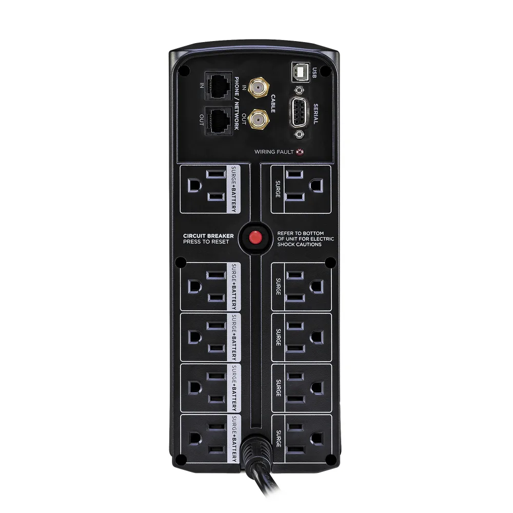UPS de 1350 VA/815 W, Topología Línea Interactiva, Entrada 120 Vca NEMA 5-15P, Tipo Mini Torre, Con 10 Tomas NEMA 5-15R – vista 3