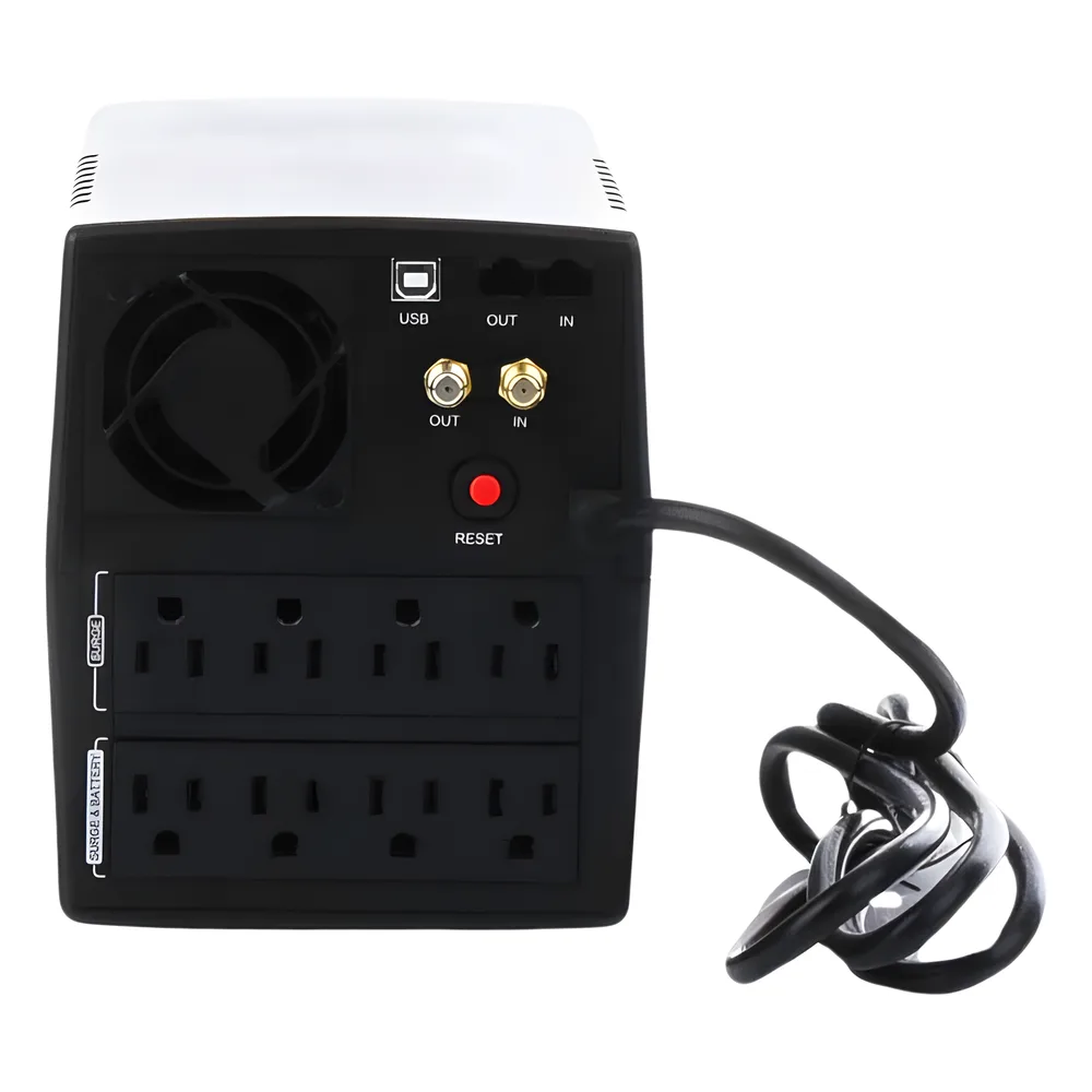 UPS de 1500 VA/900 W, Topología Línea Interactiva, Entrada 120 Vca NEMA 5-15P, y 8 Salidas NEMA 5-15R, Con Regulador de Voltaje (AVR) – vista 5