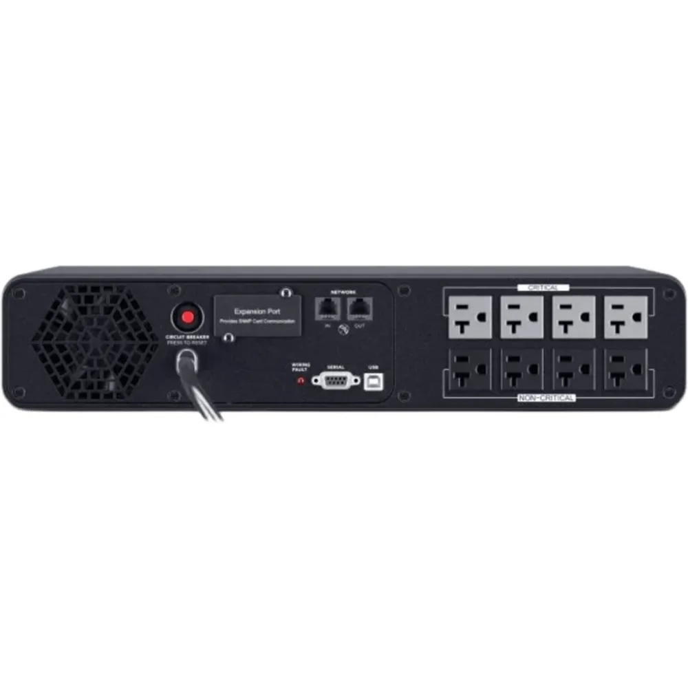 UPS de 2000 VA/1200 W, Topología Línea Interactiva, Entrada 120 Vca NEMA 5-20P, Onda Senoidal Pura, Rack 2 UR,  Con 8 Tomas NEMA 5-20R – vista 2