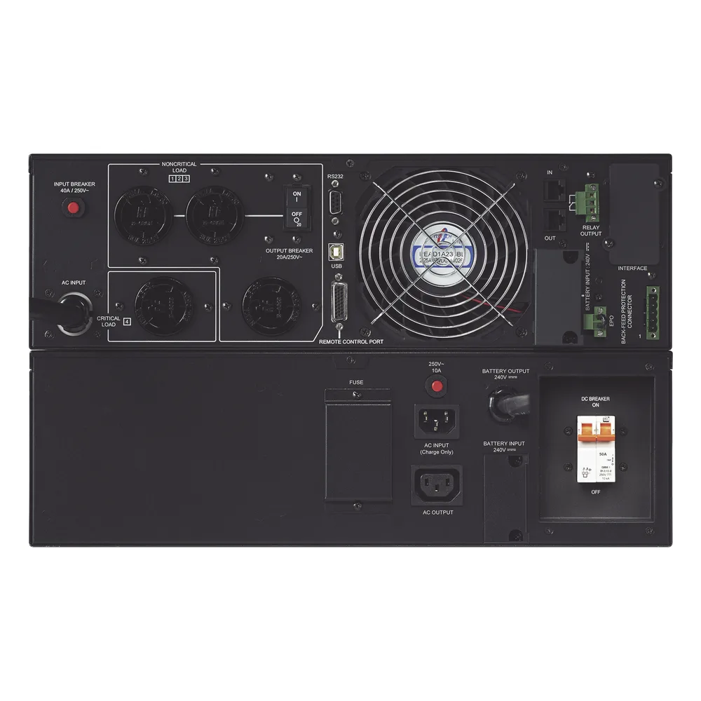 UPS de 6000 VA/5400 W, Online Doble Conversión, 200 - 240 Vac de Entrada NEMA L6-30P, Onda Senoidal Pura, Torre o Rack de 6 UR, Con 2 Tomas NEMA L6-20R y 2 NEMA L6-30R – vista 2