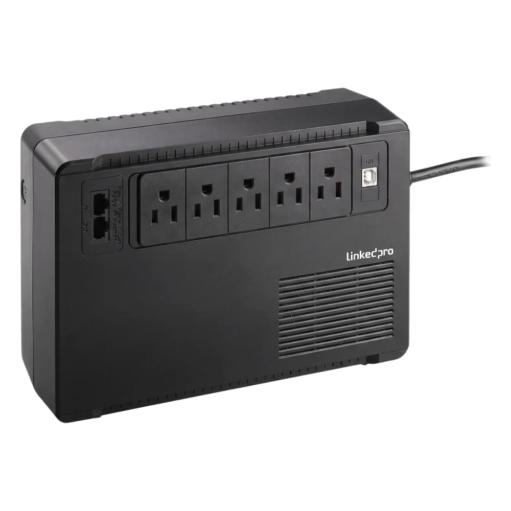 UPS de 750 VA/375 W, Topología Standby, Entrada 120 Vca NEMA 5-15P, de Escritorio, Con 8 Tomas NEMA 5-15R