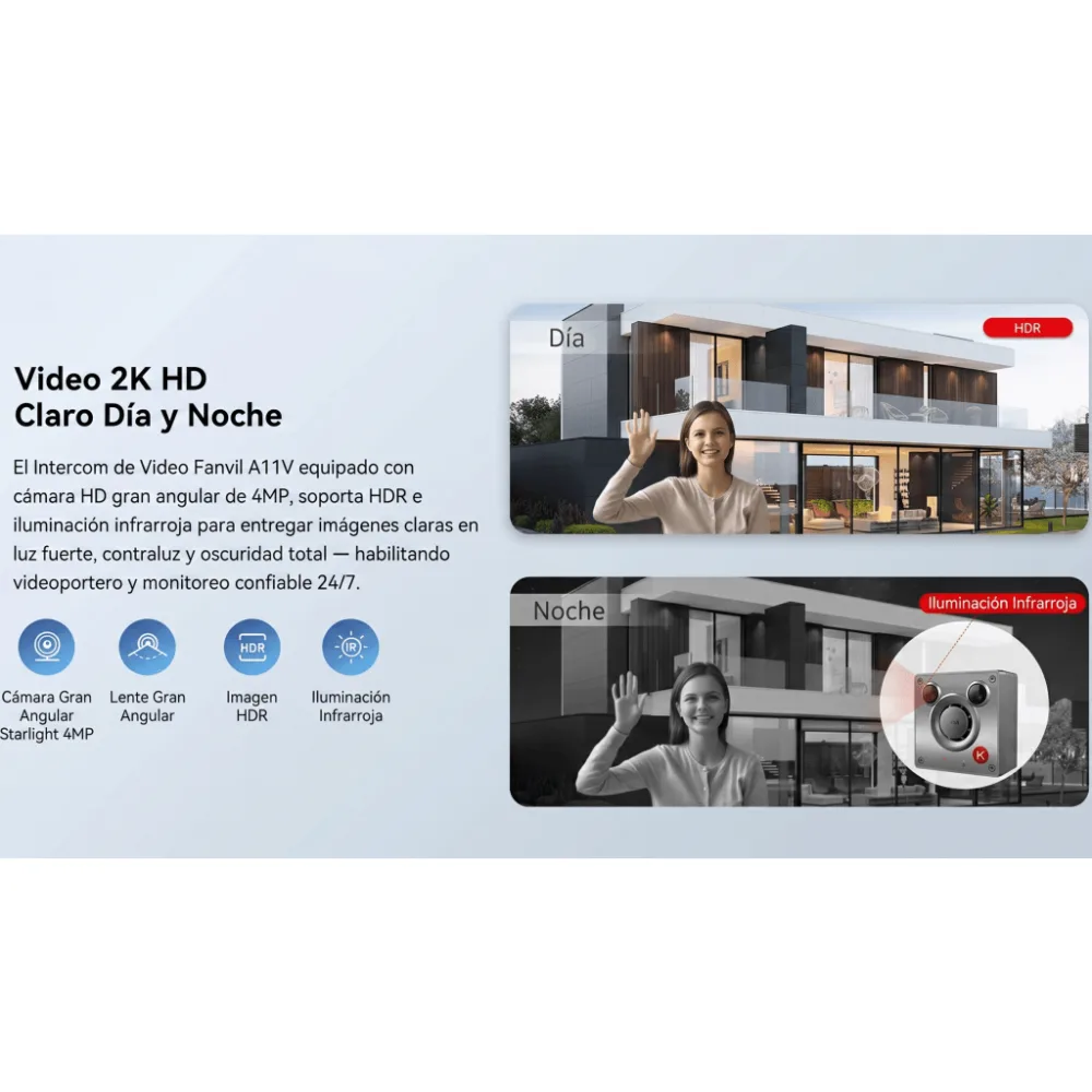Video Intercom IP para Exterior / Cámara 4 Megapixel (1080p) / HDR e Iluminación IR / Altavoz 5W y Doble Micrófono con Reducción de Ruido / Panel Acero Inoxidable y Cuerpo Aluminio / IP66 e IK10 / PoE+ / 2 Líneas SIP – vista 24