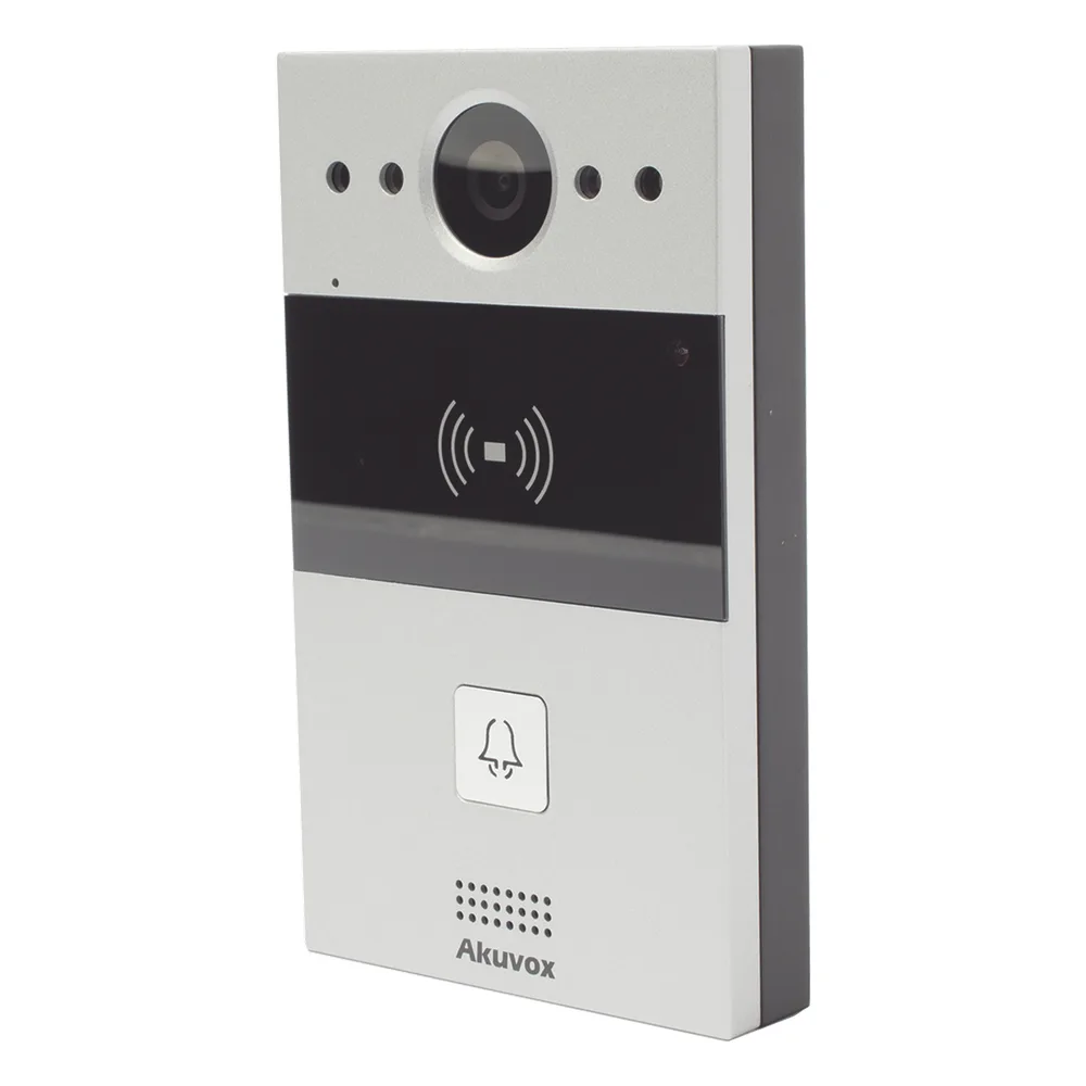 Videoportero de 1 Botón / Lector de Tarjetas MIFARE y PROX EM / Notificación a APP / 100% en la Nube / Notificación por Llamada Telefónica / SIP / ONVIF / IP65 / Cámara 2MP / Panel de Aluminio / Control de 2 Puertas – vista 2