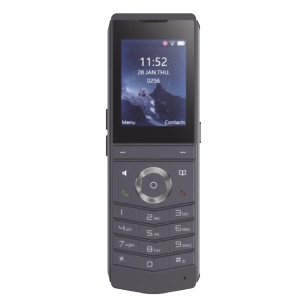 W611W es un teléfono IP Wi-Fi portátil, Resistente, Moderno diseñado para aplicaciones de comunicación móvil.