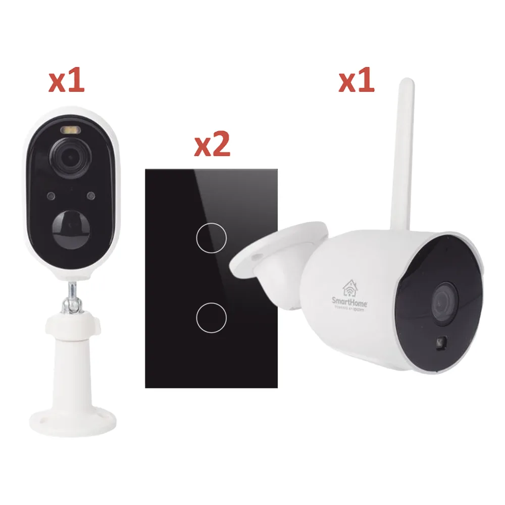 (Wifi) KIT 2 camaras Wifi y 2 apagadores inteligentes Wifi