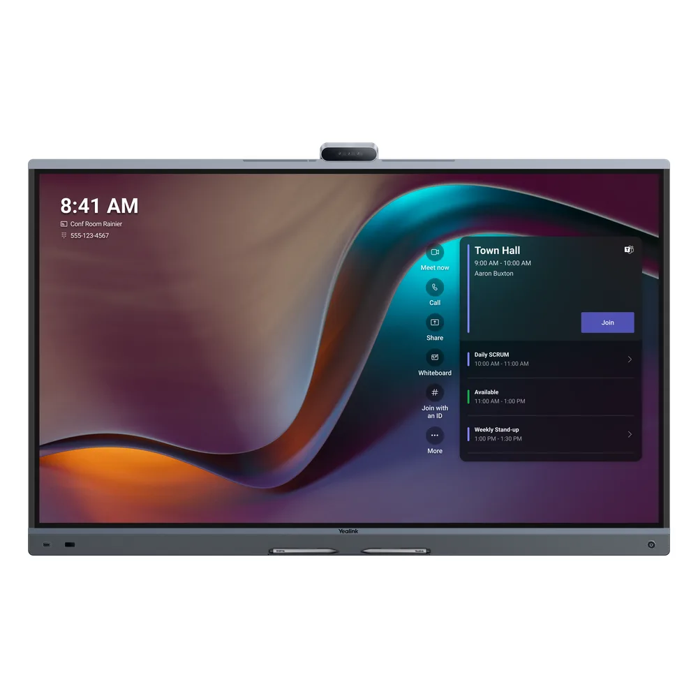 Yealink MeetingBoard 75 Pro, Centro de Colaboración Inteligente con IA, 4K UHD, Android 13, Micrófonos Integrados y Cámara Ultra Gran Angular