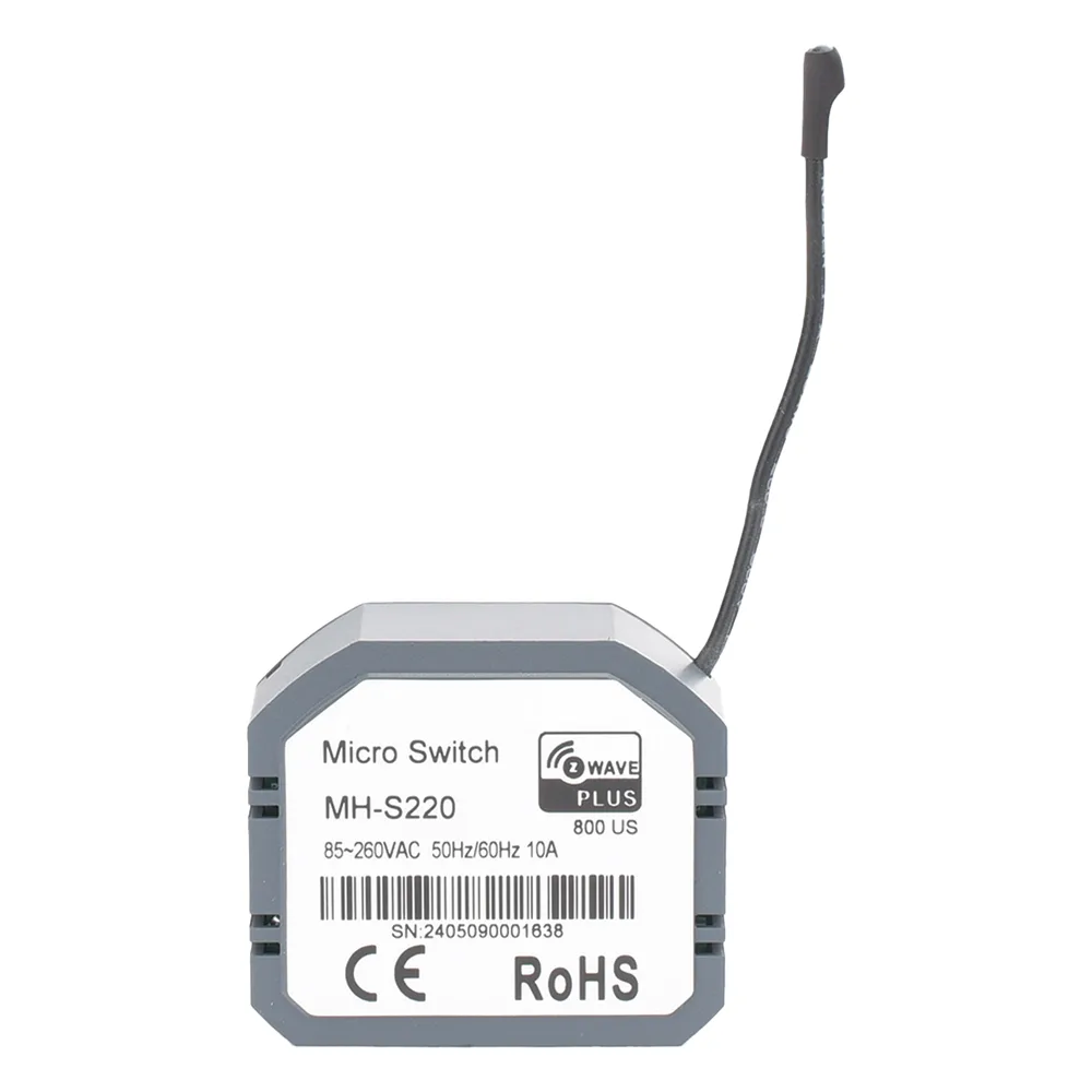 (ZWAVE) Micro modulo On/Off , para 1 circuito, doble control – vista 2