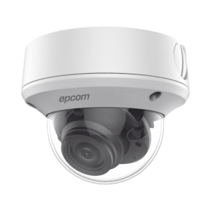 Domo TURBOHD 5 Megapixel / Lente Mot. 2.7 – 13.5 mm / 40 mts IR EXIR / TVI-AHD-CVI-CVBS / IK10 / IP67 / dWDR / 12 Vcc / 24 VCA