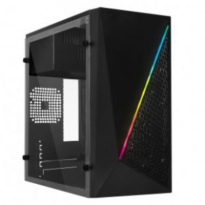 Gabinete  ACTECK KIOTO GC460 RGB ESSENTIAL, Micro Slim M-ATX, Gabinete, Negro, 500 W