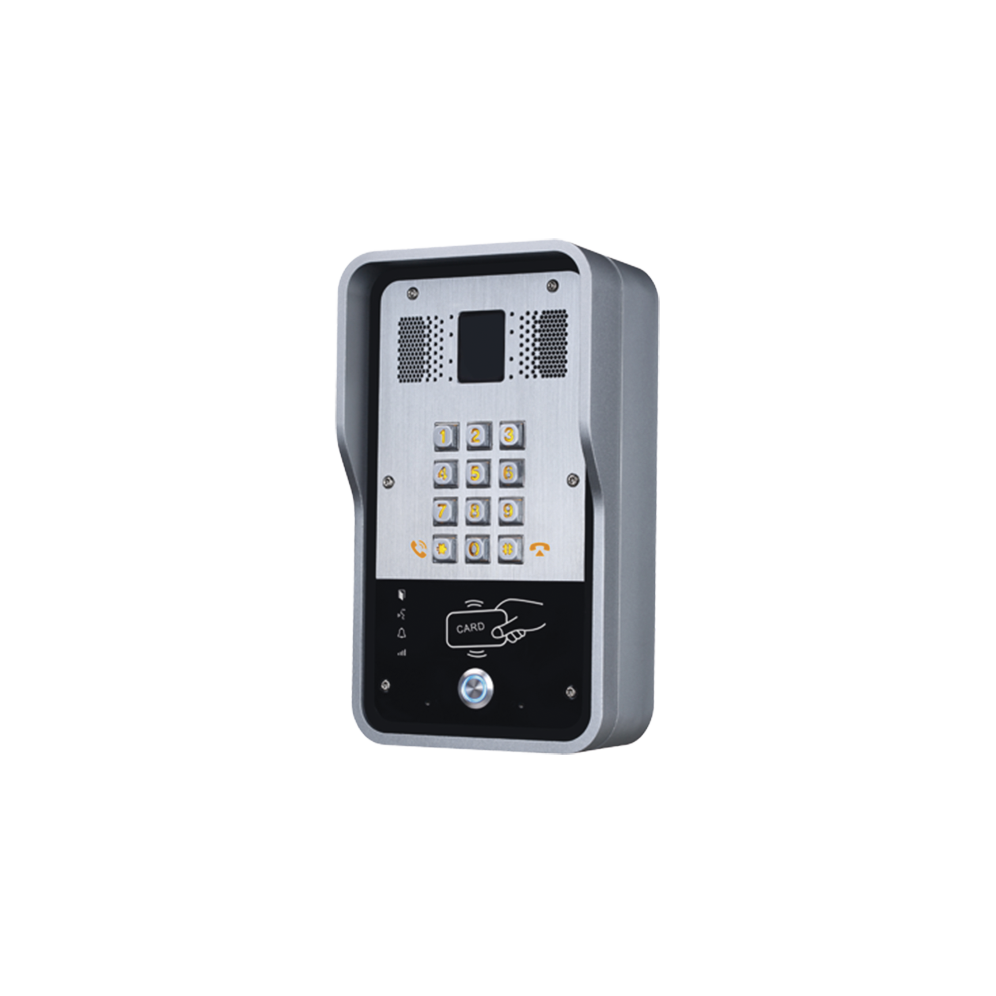 Audio Portero IP 2 líneas SIP con relevador integrado, Lector RFID para acceso por clave numérica, tarjeta o llamada remota, PoE