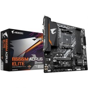 Motherboard GIGABYTE GA-B550M-AOURUS ELITE, DDR4, 128 GB, AMD, Socket AM4, Micro ATX