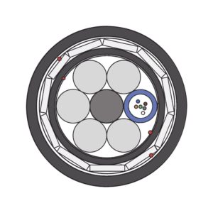 Kilómetro de Fibra Óptica Aérea (ADSS) G.652D Armada Anti roedor, Dieléctrica, Monomodo 6 Hilos, Span 200