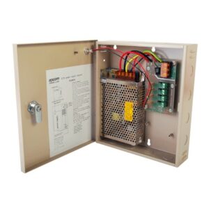 Fuente de poder profesional para CCTV de 12 Vcc @ 5A, para 4 cámaras ; Voltaje de entrada de 100-240 Vca