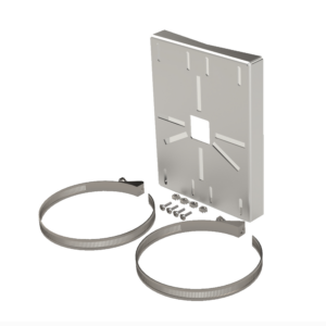 Montaje universal galvanizado para instalación de cámaras en poste 2″ a 5″ color gris galvanizado